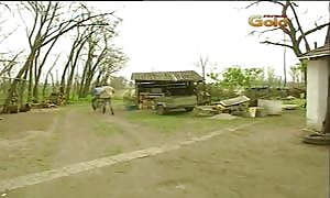 Two old fuckers are banging one professor sphincter in ebony tights