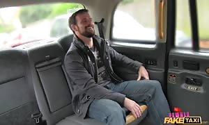 turned on passenger is getting his penis throated by a slim girl driver
