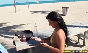 most competitive beach seduction of attractive anus Adriana Leigh!