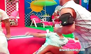 Two stunning fucked up street walkers are gulping shafts in the club