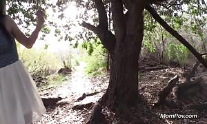 Arab female outdoor fun and poking