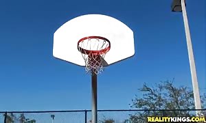 Levi Cash encounters the best possible ebony honey from the local basketball group