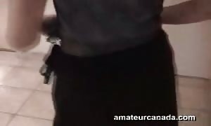 horny red haired female is playing with her tiny slit